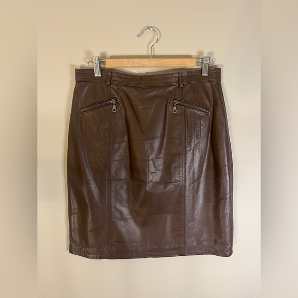 Together Dresses & Skirts - Vtg Together Brown Leather Pencil Skirt
